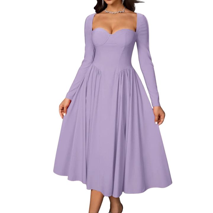 Jean – Open-Back Pleated Midi Dress