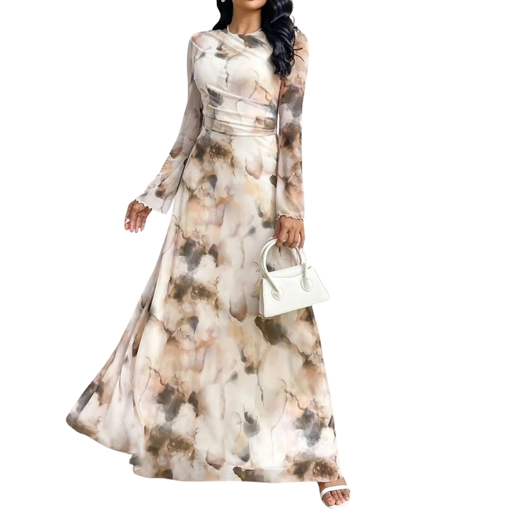 Celeste – Tie-Dye Mesh Print Dress