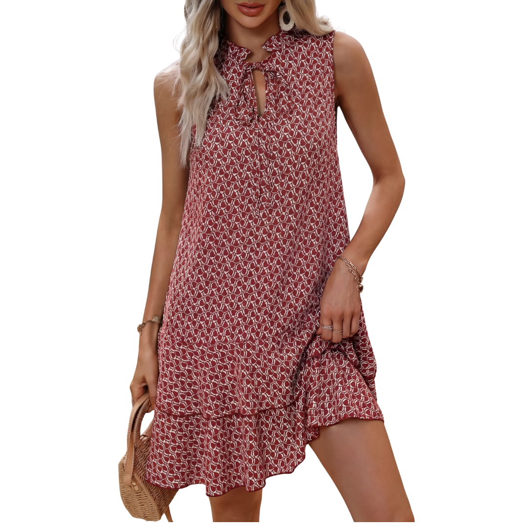 Naomi – Bohemian Printed Strappy Midi Dress