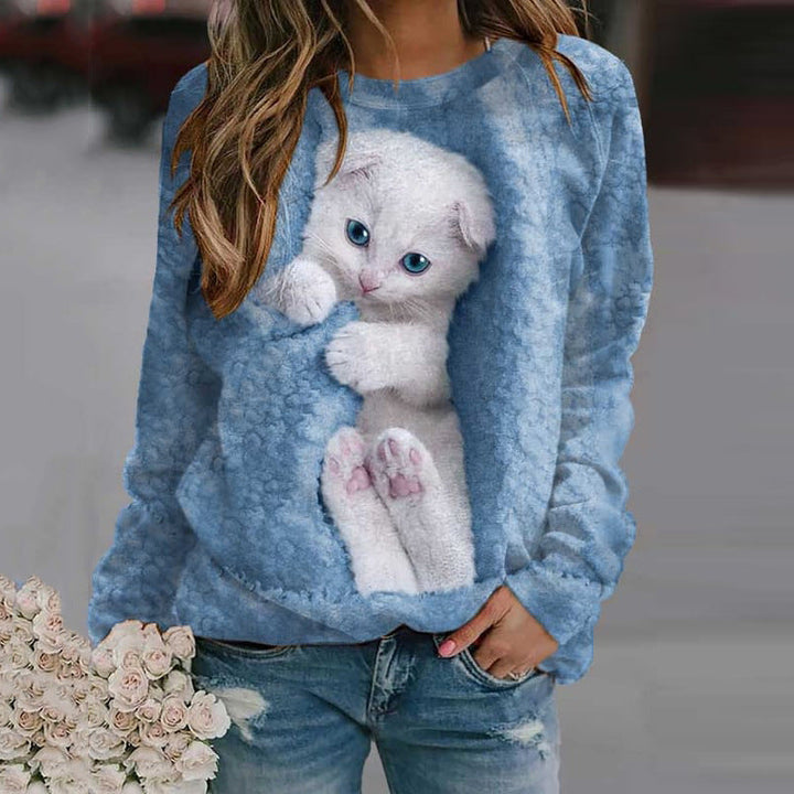 Isobel – Cosy Cat Print Sweatshirt
