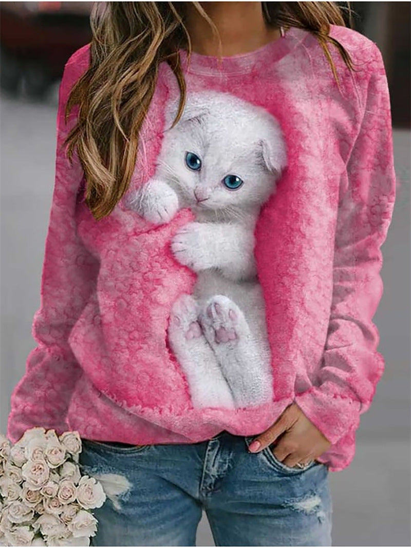 Isobel – Cosy Cat Print Sweatshirt