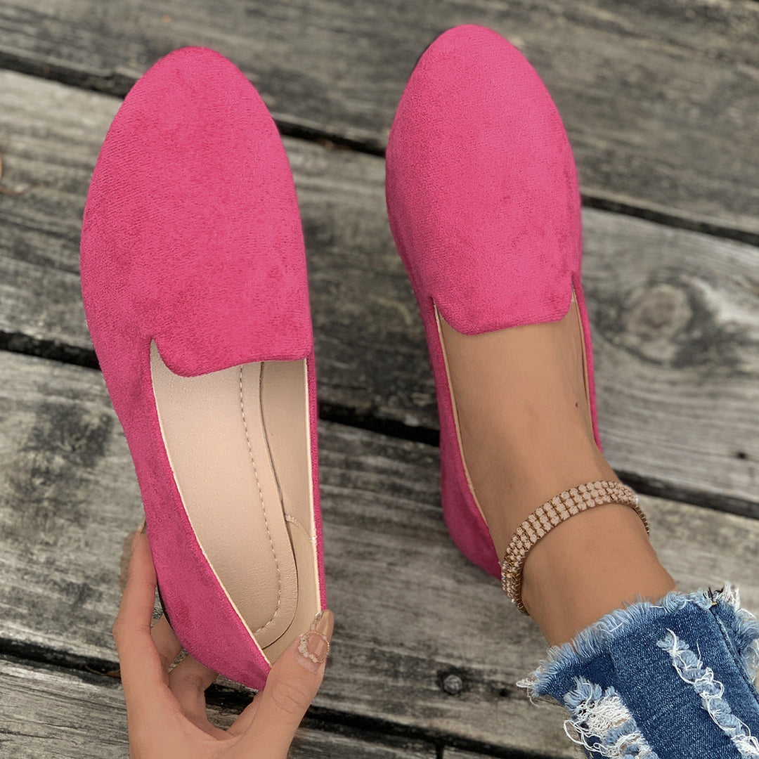Ethel – Solid Colour Soft Sole Pointed Toe Slip-On Flats