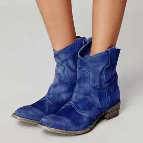 Charlotte – Suede Western Ankle Boots