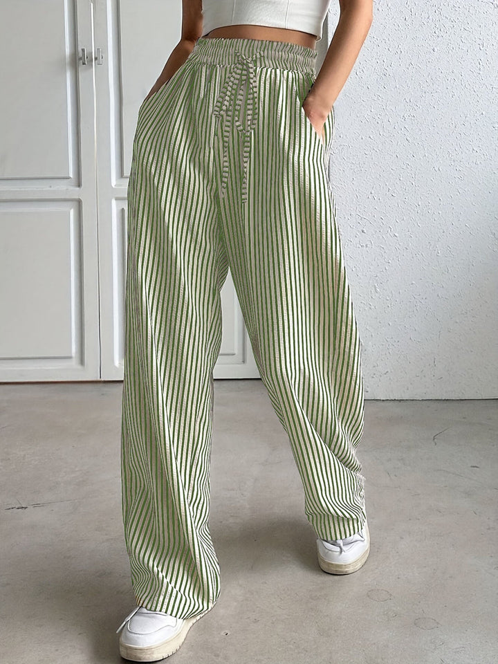 Taite – Simple Summer Striped Relaxed Fit Trousers