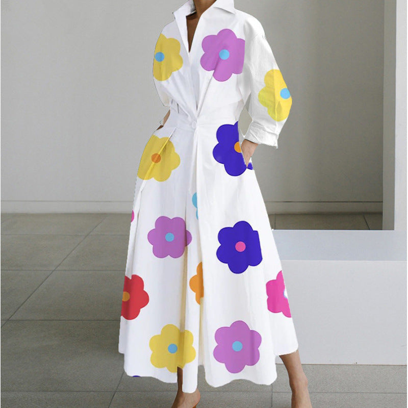 Nancy – Elegant Front Wrap Collared Maxi Dress