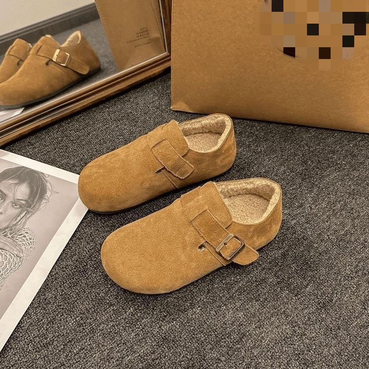 Eileen – Faux Leather Winter Shoes Plush Lined Casual Flats