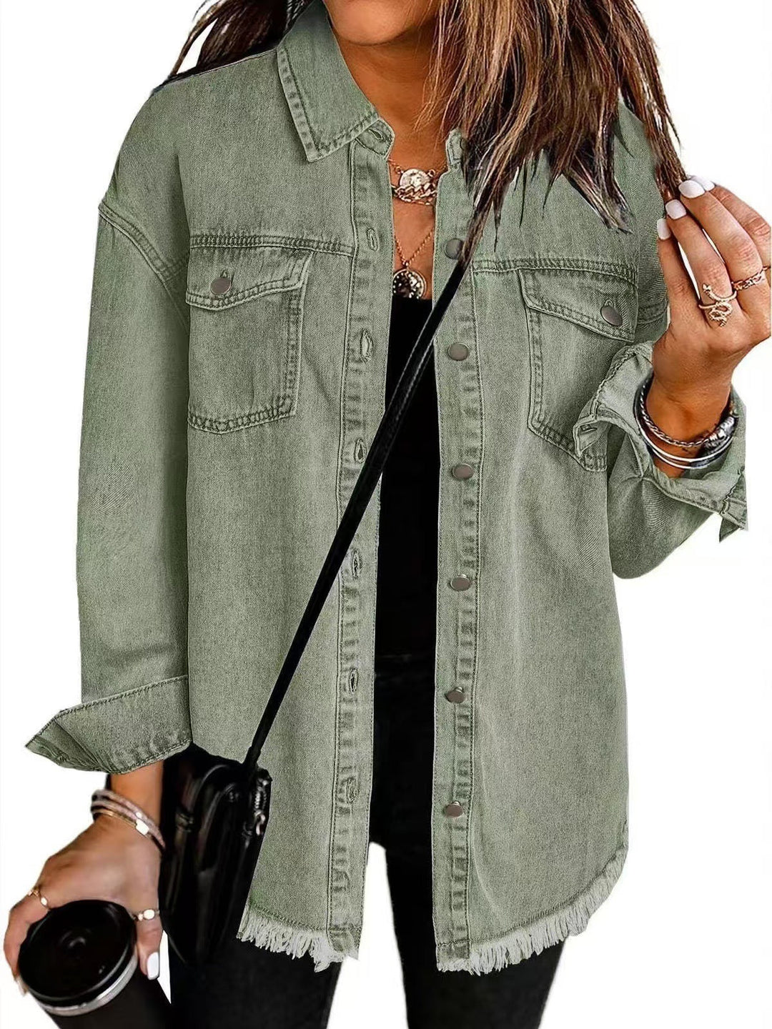Jean – Casual Long Sleeve Button Down Jacket