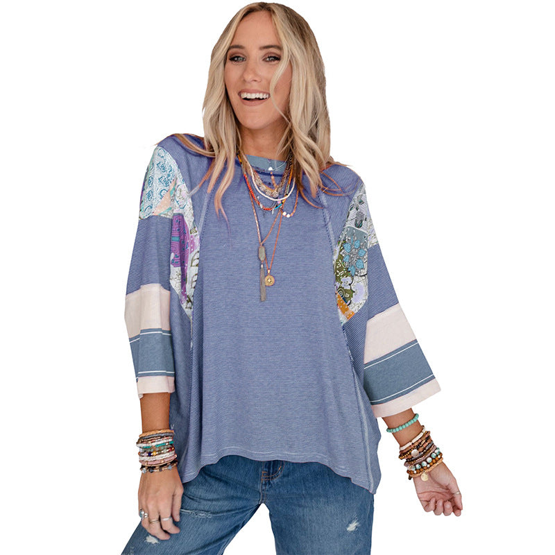 Addie – Lightweight Patchwork Batwing Top
