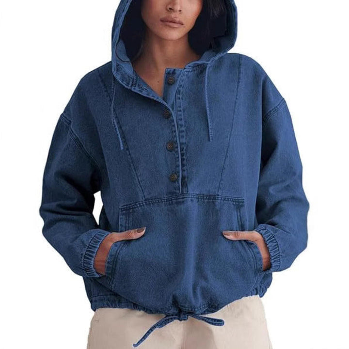 Jill – Lightweight Pullover Jacket with Front Buttons and Hood