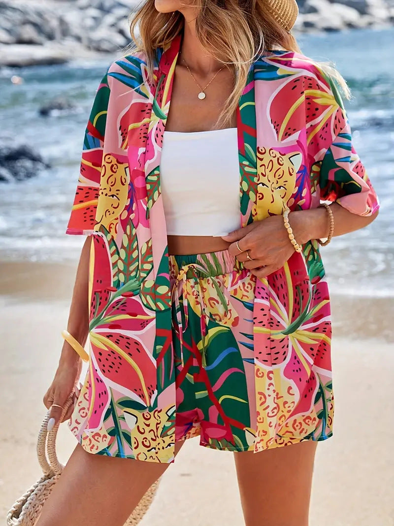 Fannie – Simple Summer Floral Top and Shorts Set