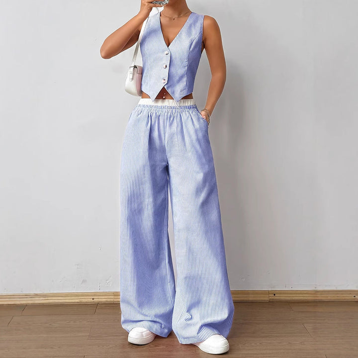 Linda – Cosy Drop Shoulder Sweatshirt and Elastic Pants Set