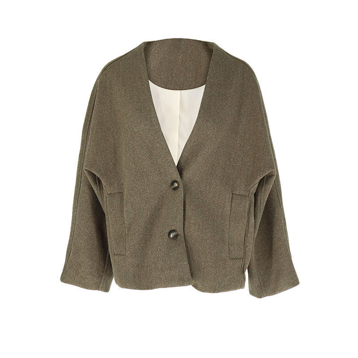 Lucinda – Casual Long Sleeve Collared Crop Jacket