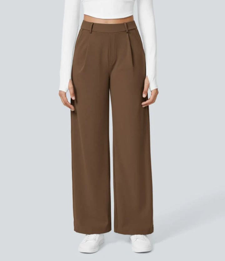 Charmie – Casual High Waist Straight Leg Trousers