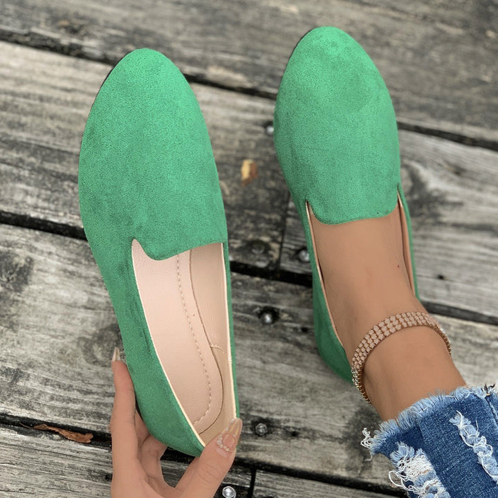 Ethel – Solid Colour Soft Sole Pointed Toe Slip-On Flats
