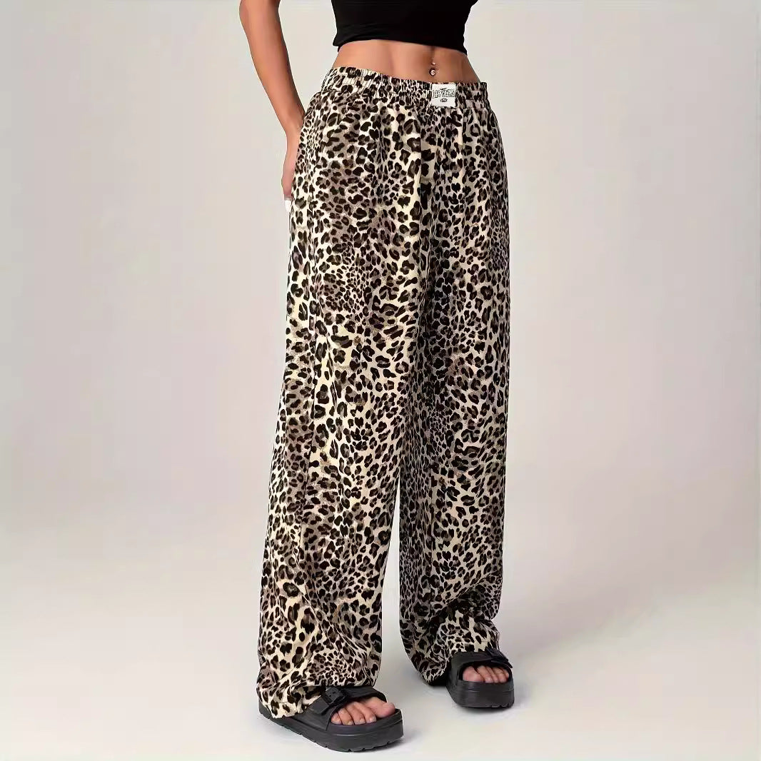Angela – Comfy Straight Leg Leopard Print Trousers