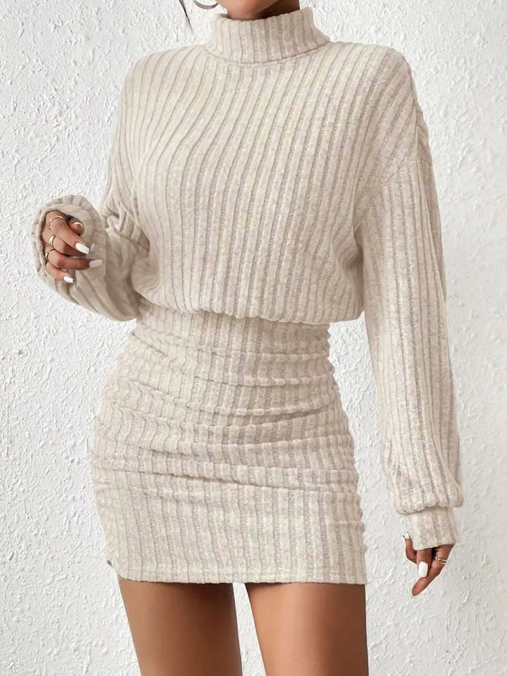 Poppy – Minimalist Ribbed Turtleneck Dress
