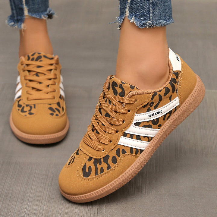 Mila – Retro Stripe Lace-Up Sneakers