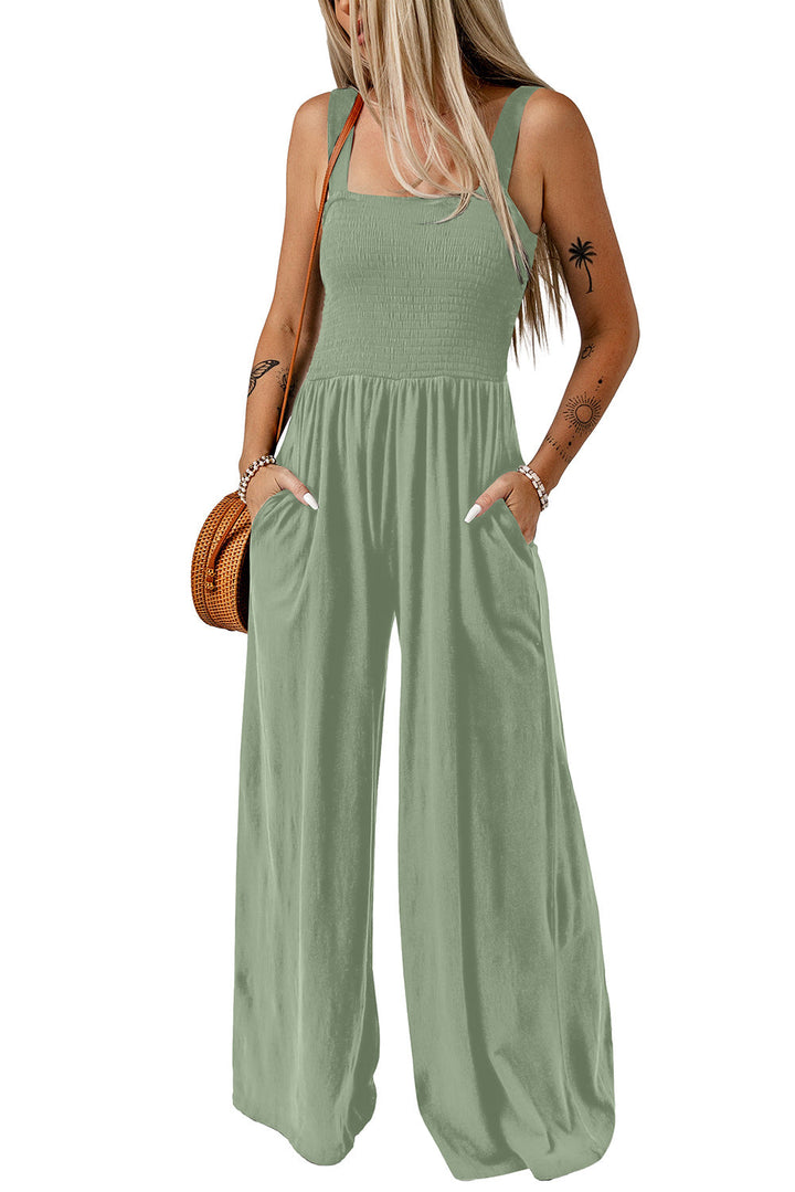 Cathleen – Lightweight Wide Leg Square Neck Jumpsuit