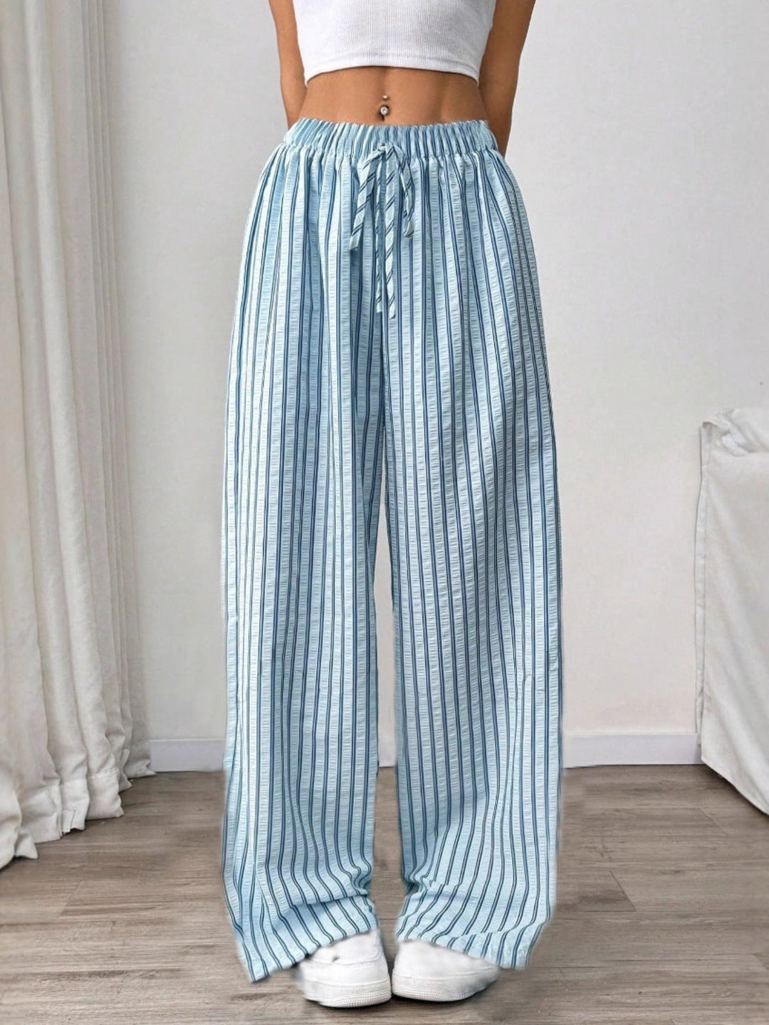 Taite – Simple Summer Striped Relaxed Fit Trousers