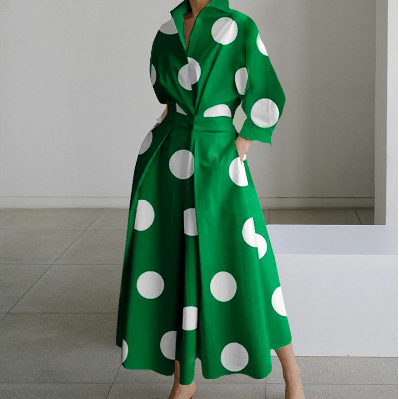 Nancy – Elegant Front Wrap Collared Maxi Dress