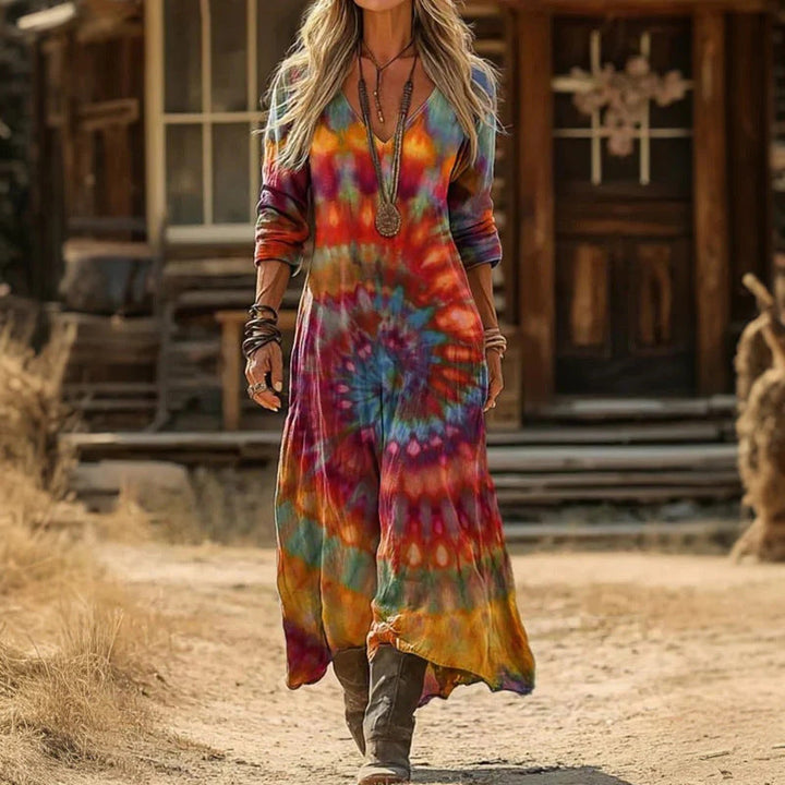 Vivienne – Long Sleeve Vintage Casual Dress