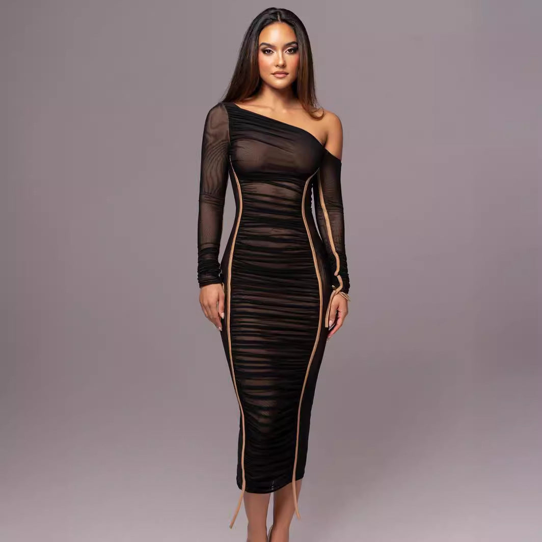 Bente – Classy Bodycon Long Sleeve Midi Dress