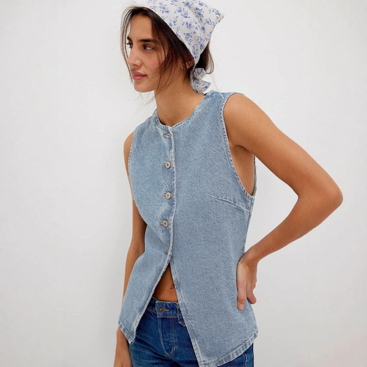 Mavis – Casual Sleeveless Loose Zip Vest