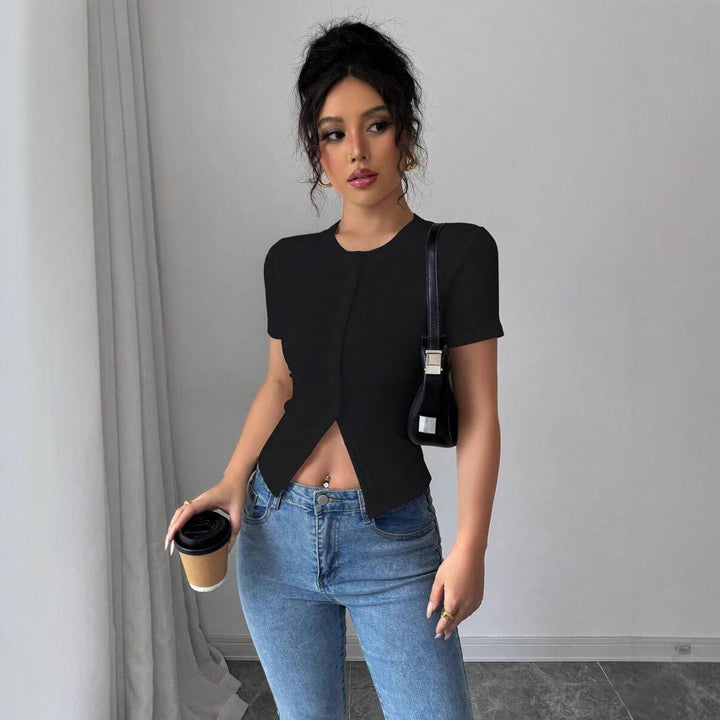 Ethel – Casual Round Neck Vest Pullover Top