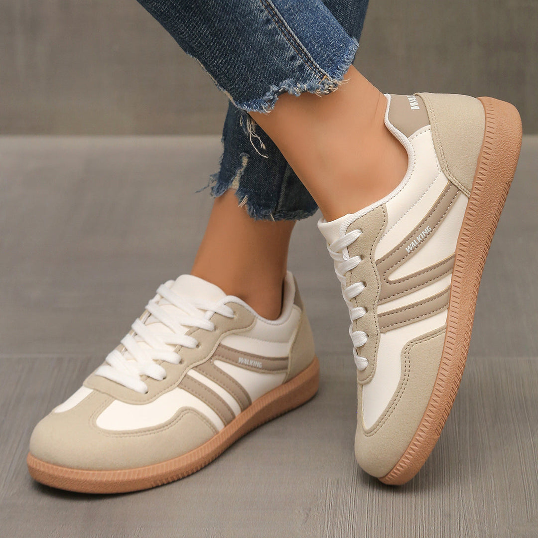 Maya – Retro Stripe Lace-Up Sneakers
