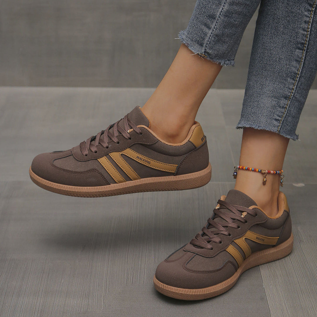 Maya – Retro Stripe Lace-Up Sneakers