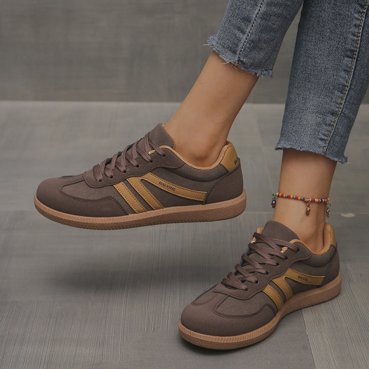 Maya – Retro Stripe Lace-Up Sneakers