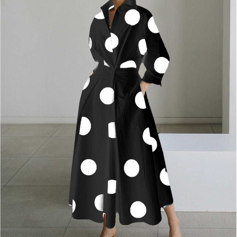 Nancy – Elegant Front Wrap Collared Maxi Dress