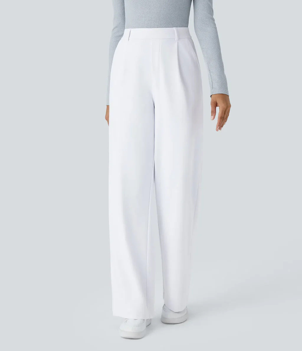 Charmie – Casual High Waist Straight Leg Trousers
