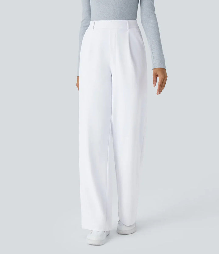 Charmie – Casual High Waist Straight Leg Trousers