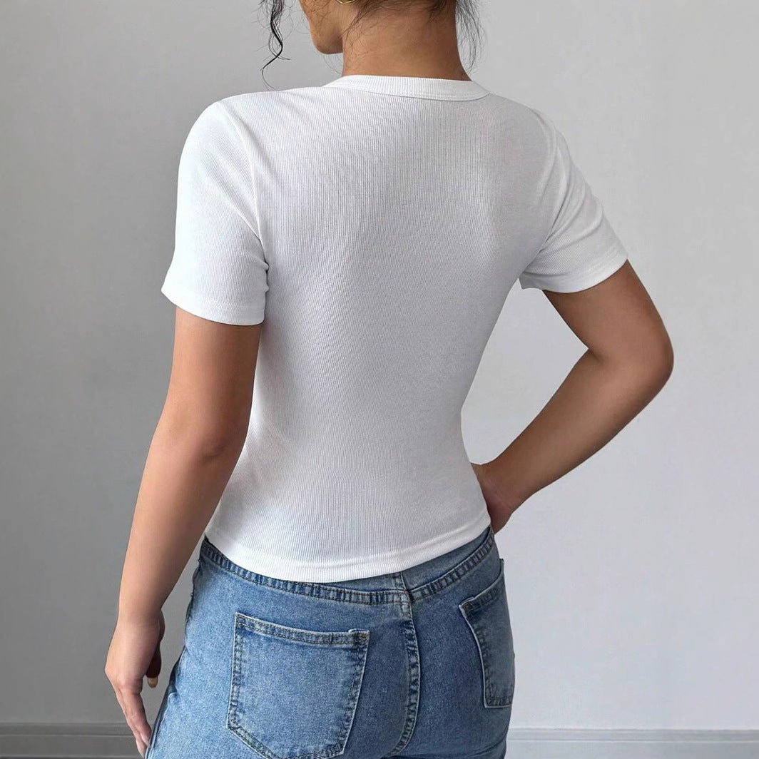 Ethel – Casual Round Neck Vest Pullover Top