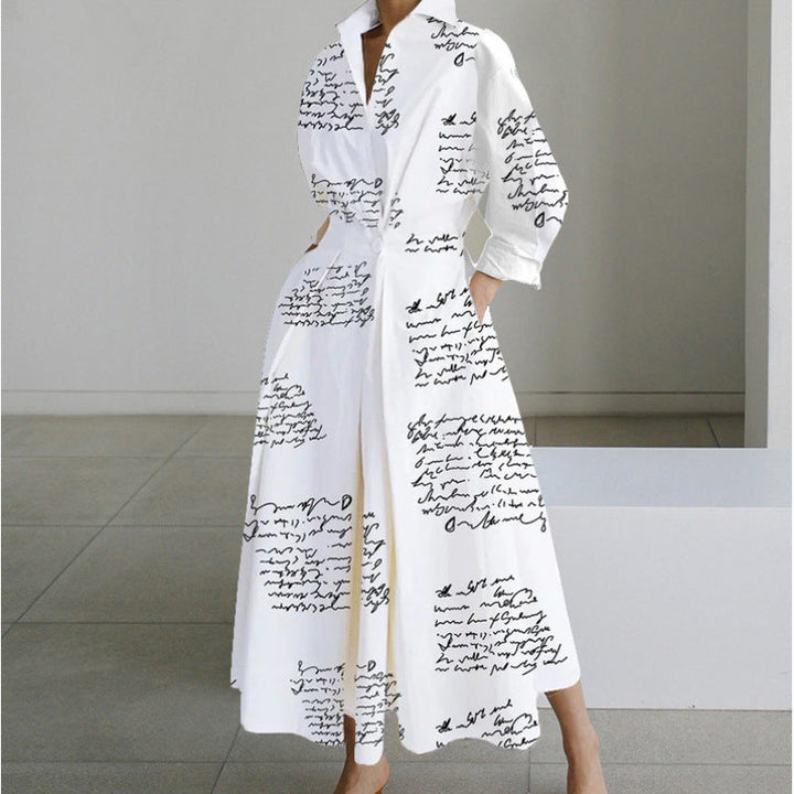 Nancy – Elegant Front Wrap Collared Maxi Dress
