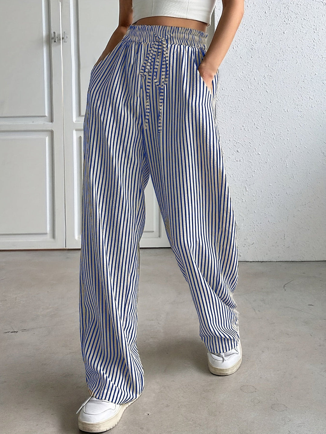 Taite – Simple Summer Striped Relaxed Fit Trousers