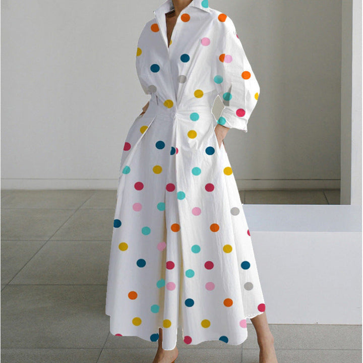 Nancy – Elegant Front Wrap Collared Maxi Dress