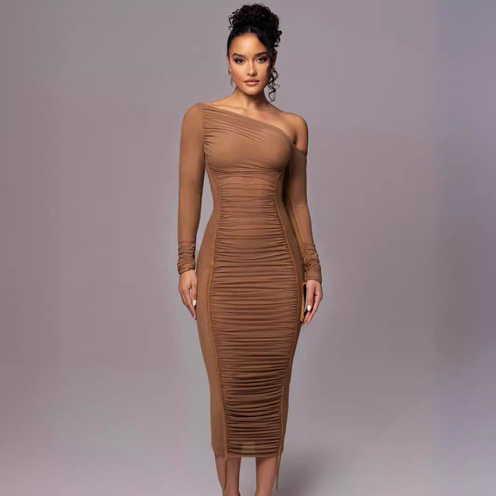 Bente – Classy Bodycon Long Sleeve Midi Dress