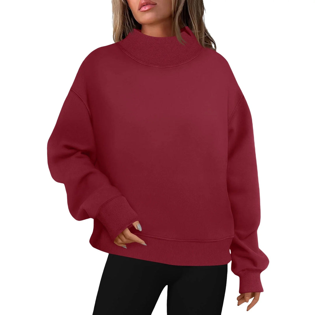 Anthea – Oversized Turtleneck Long Sleeve Pullover Sweatshirt