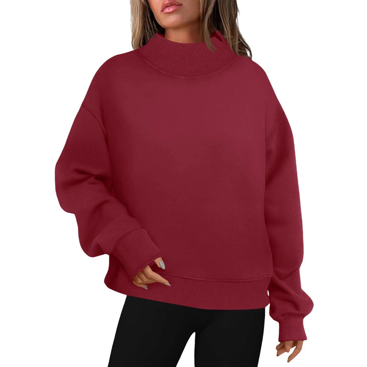 Anthea – Oversized Turtleneck Long Sleeve Pullover Sweatshirt