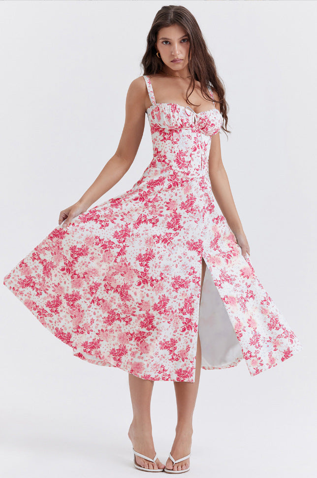 Isobel – Casual Lace-Up Square Neck Midi Dress