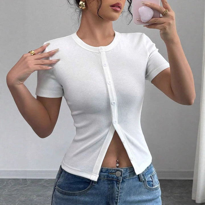 Ethel – Casual Round Neck Vest Pullover Top