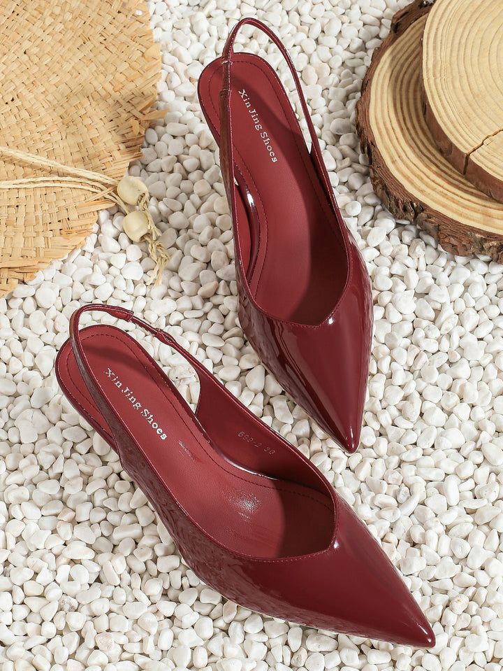Stephanie – Leather Slingback Pointed Toe Pumps