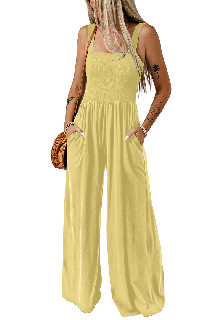 Cathleen – Lightweight Wide Leg Square Neck Jumpsuit