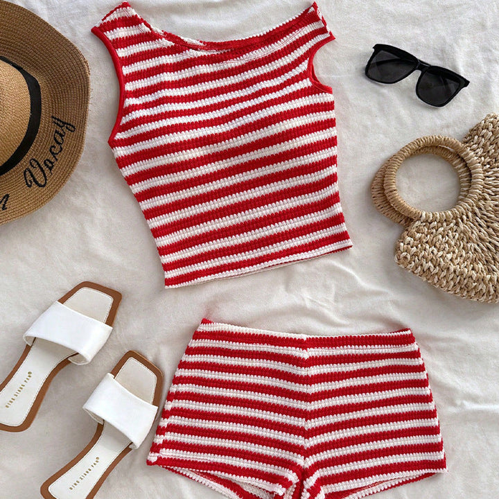 Teresa – Striped Two-Piece Stylish Casual Outfit