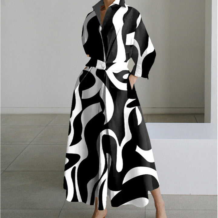 Nancy – Elegant Front Wrap Collared Maxi Dress