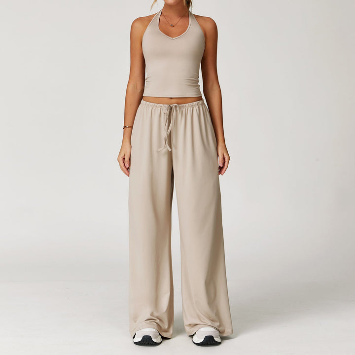 Betty – Casual Crop Tank Top and Wide Leg Pants Set