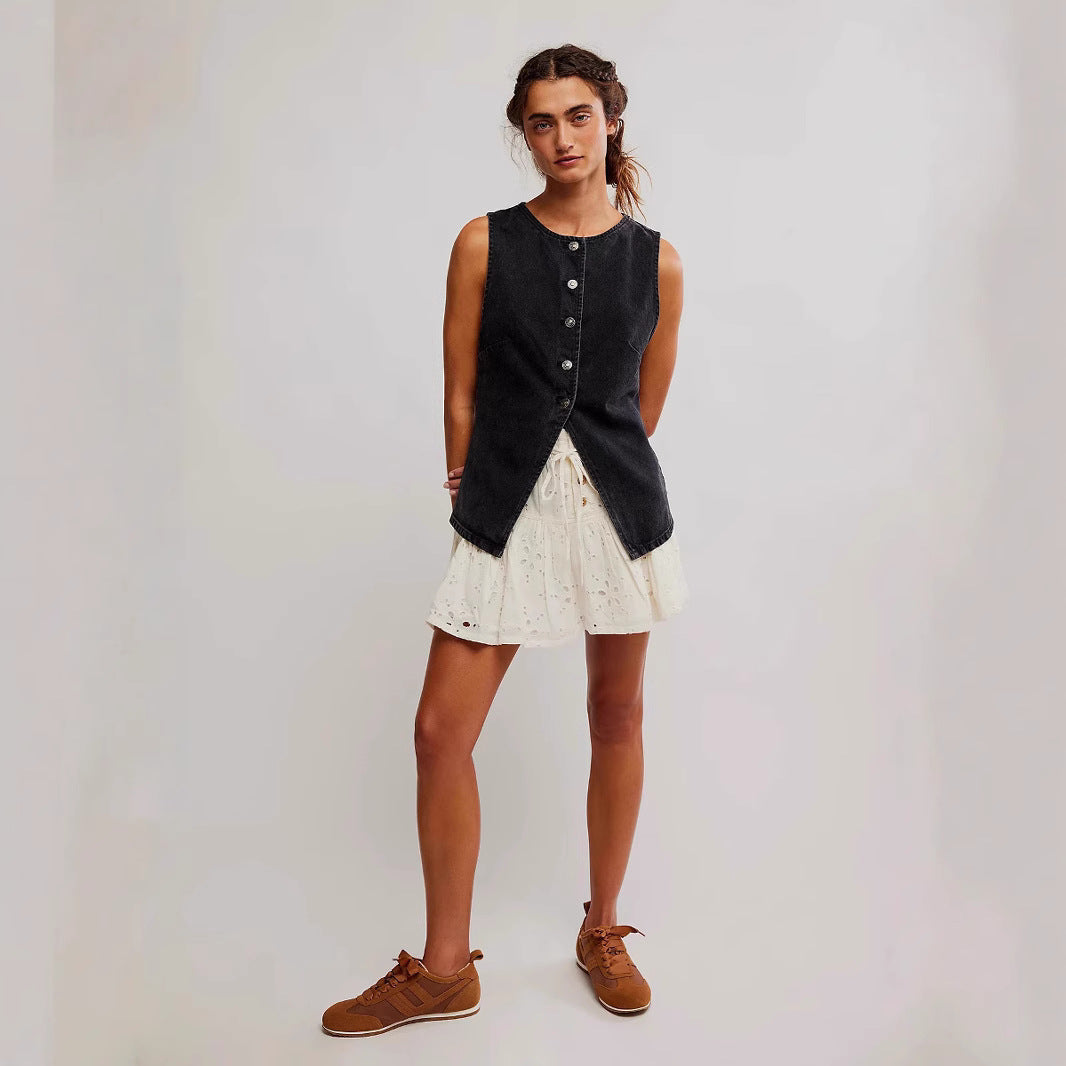 Mavis – Casual Sleeveless Loose Zip Vest