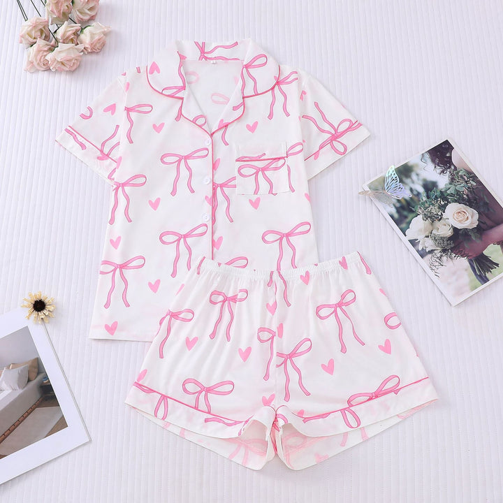 Teresa – Casual Crop Shirt and Short Pyjama Set